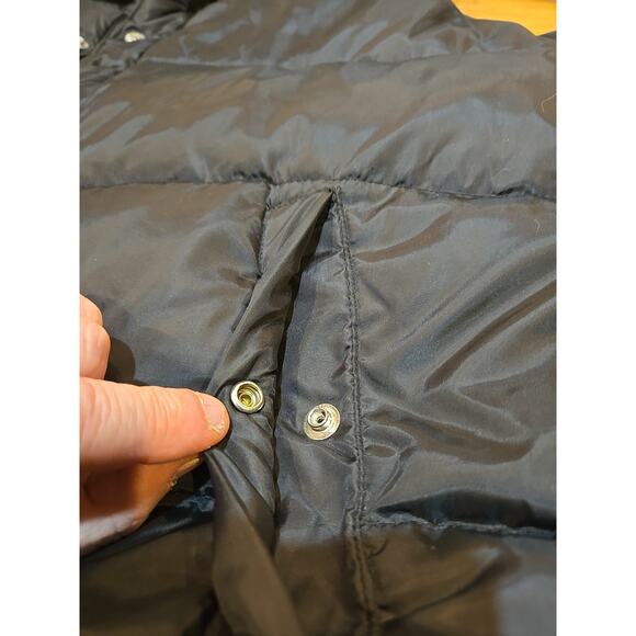 J Crew Down Vest Mens XL Black Flannel Lined Puffer Feather Quilted Zip Snap - Picture 2 of 14